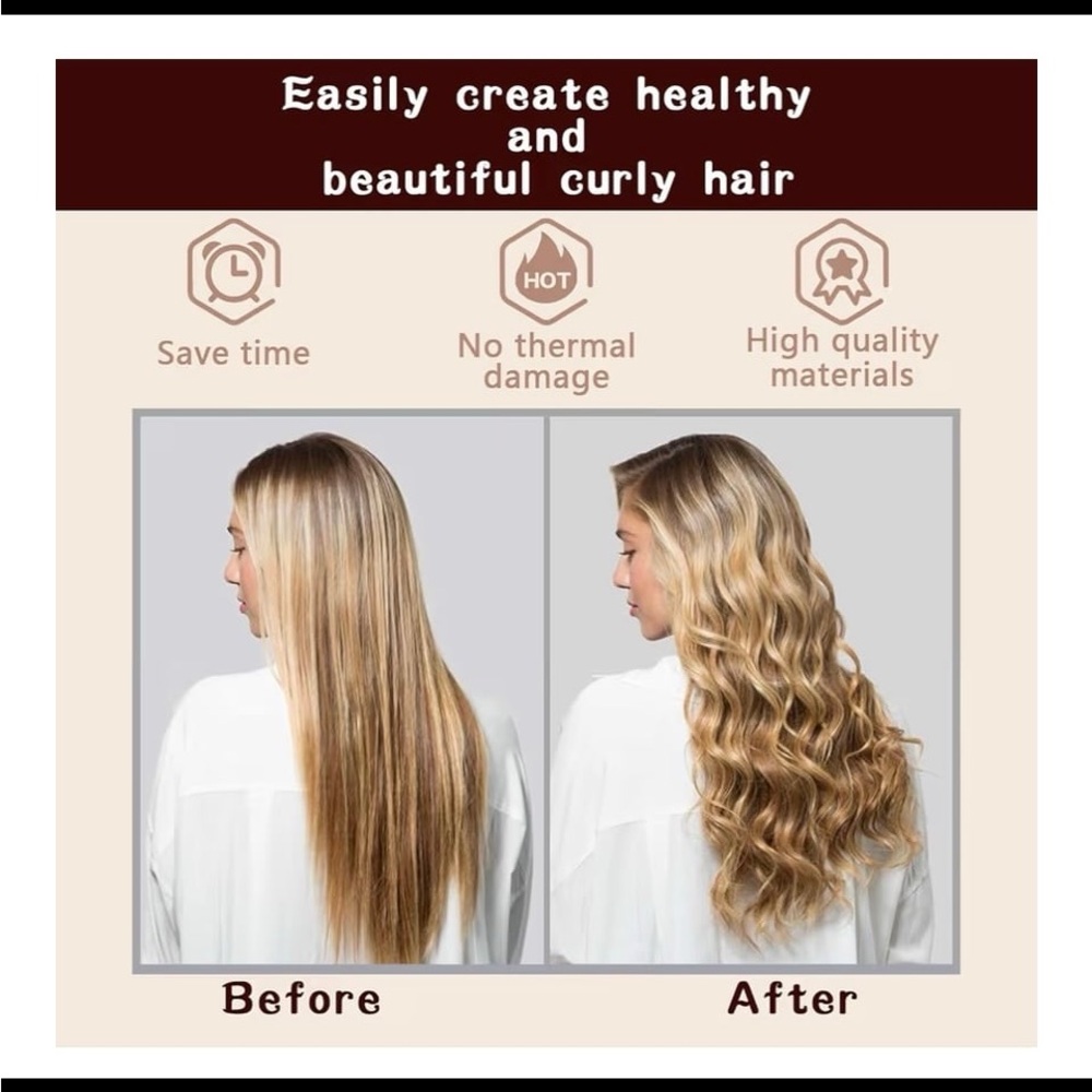 Heatless Hair‎ Curler - Velvet Heatless Curls - Overnight Hair Curlers - Picture 7 of 7